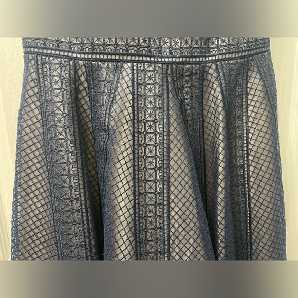 31-Dave & Johnny Dress Navy Blue Fairycore Flowy Formal Cocktail A-Line Sz 5 - 6 - Picture 5 of 13